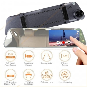 دوربین خودرویی آینه ای جگوار M221-Touch لمسی دو دوربینه