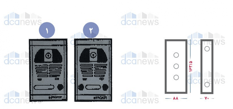 اندازه قاب های پنل آیفون تصویری سیماران
